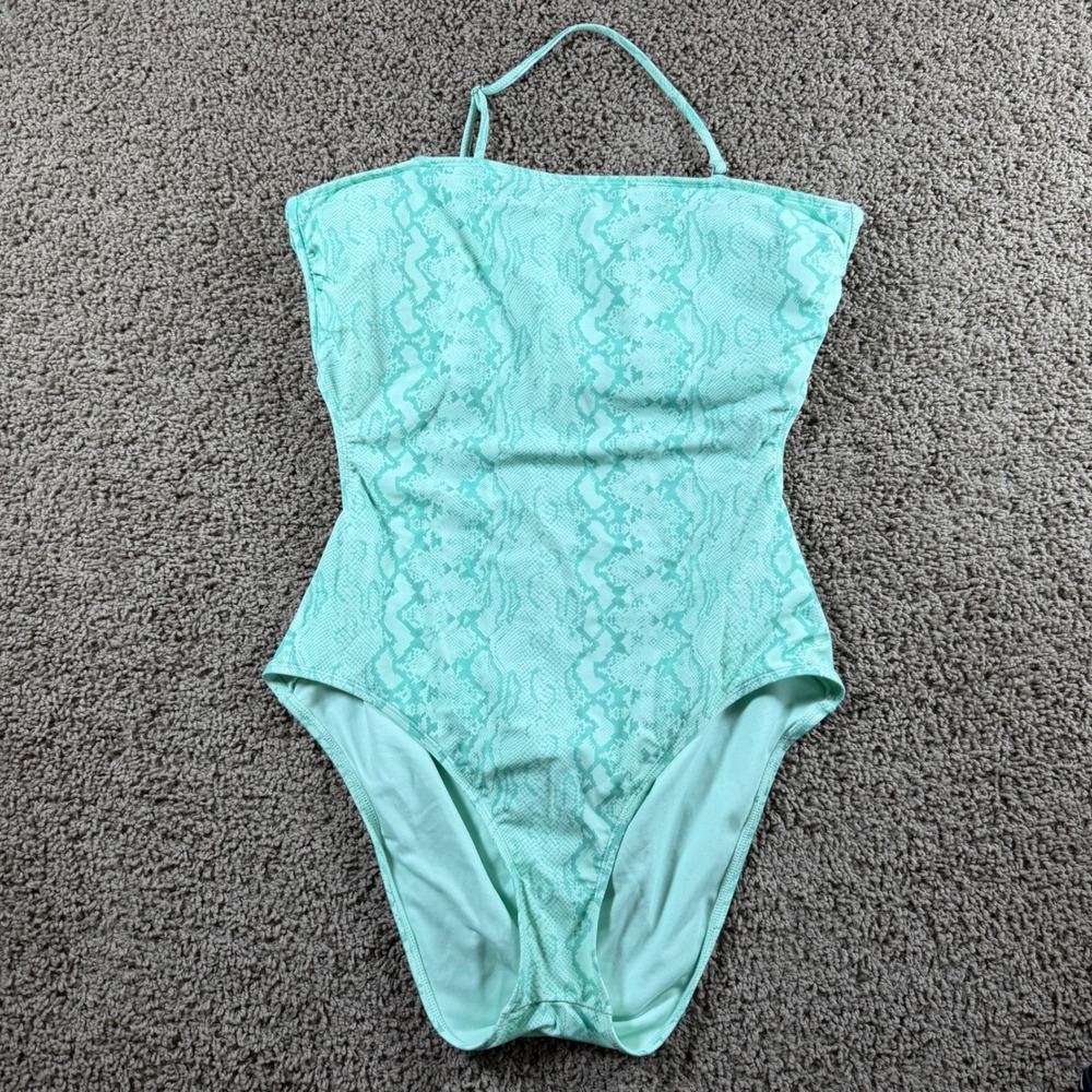 NINETY-NINE One Piece Swimsuit Mint Green Snake Cutout‎ Bathing Suit XXL beach